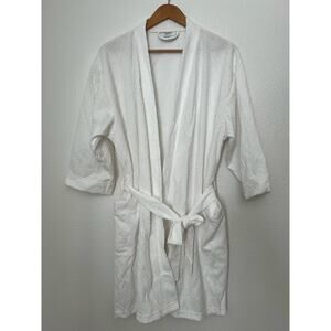 Jasmine Rose Intimates Robe - White Floral Jacquard - Large